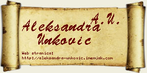 Aleksandra Unković vizit kartica